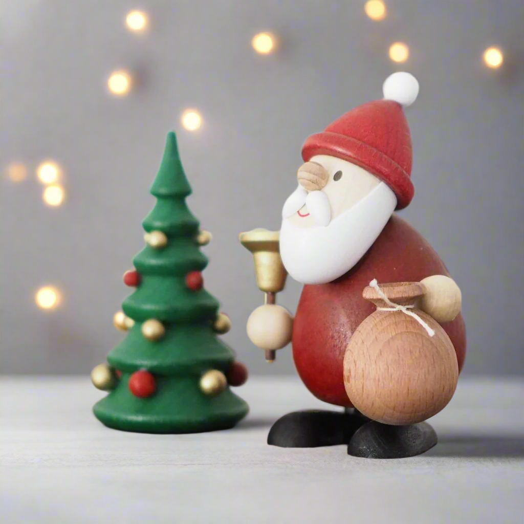 Weihnachtsmann Collectibles - Santa and Bell with Tree