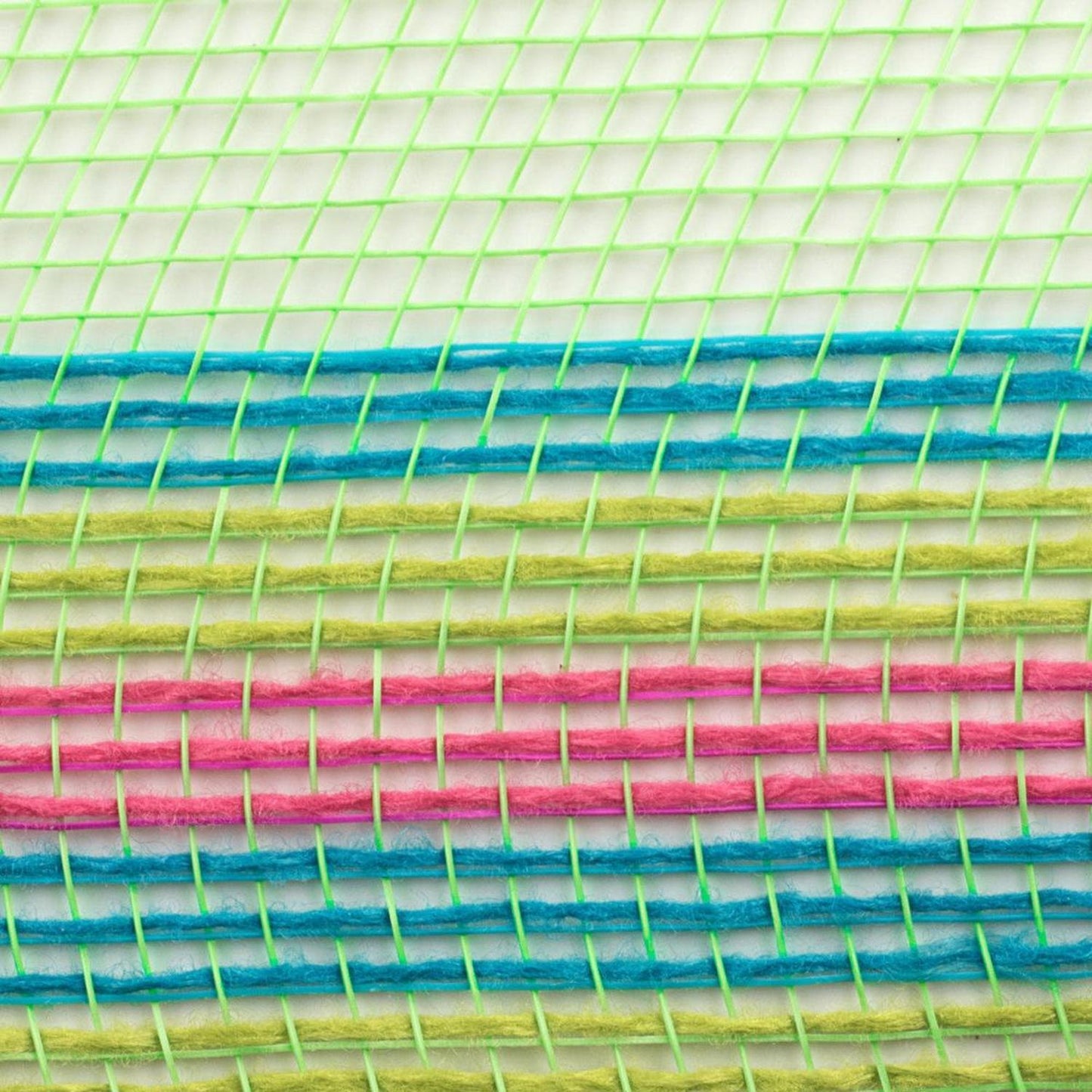 10" Border Stripe Mesh Ribbon: Lime, Hot Pink, Fresh Green, Turquoise