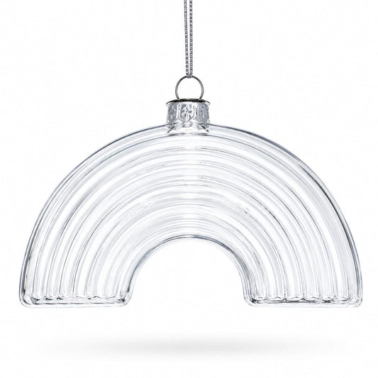 Rainbow Clear Glass Christmas Ornament