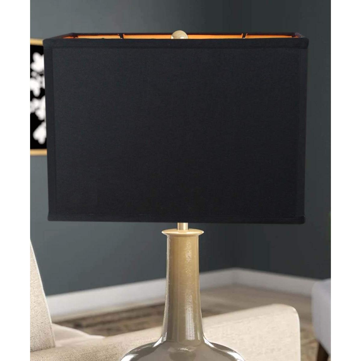 Rectangular Drum Lampshade (6.5x12) (6.5x12) x 9 Softback Black Shantung Fabric