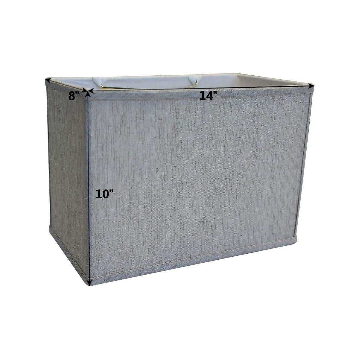 Rectangular Drum Lampshade (8x14) (8x14) x 10 CLIP-ON FITTER Softback Textured Oatmeal