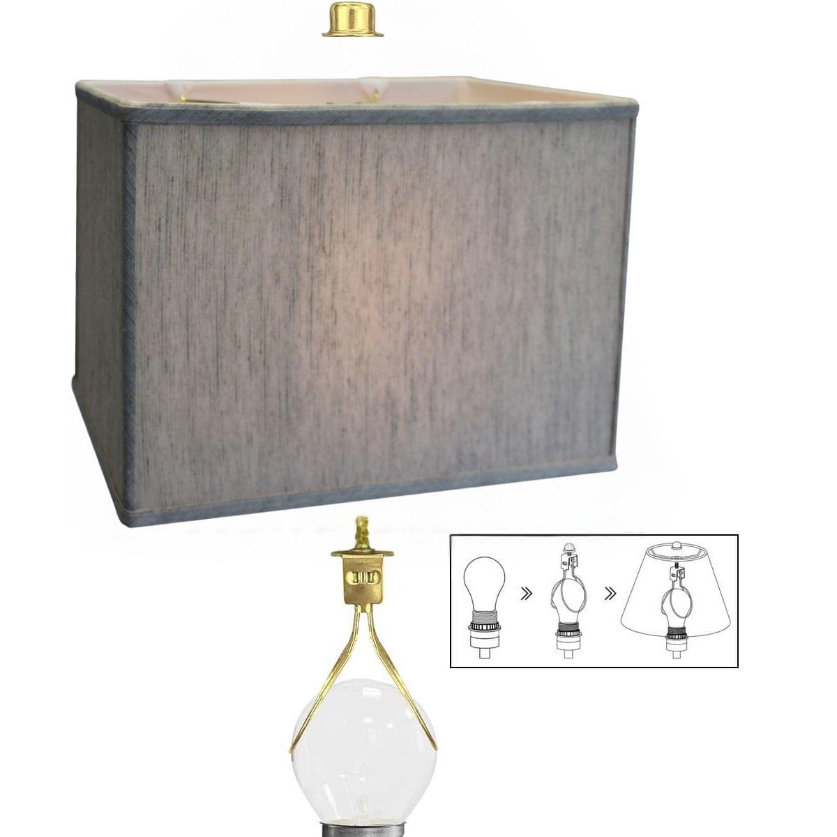 Rectangular Drum Lampshade (8x14) (8x14) x 10 CLIP-ON FITTER Softback Textured Oatmeal