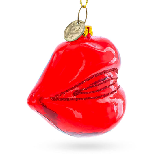 Red Lips Glass Christmas Ornament