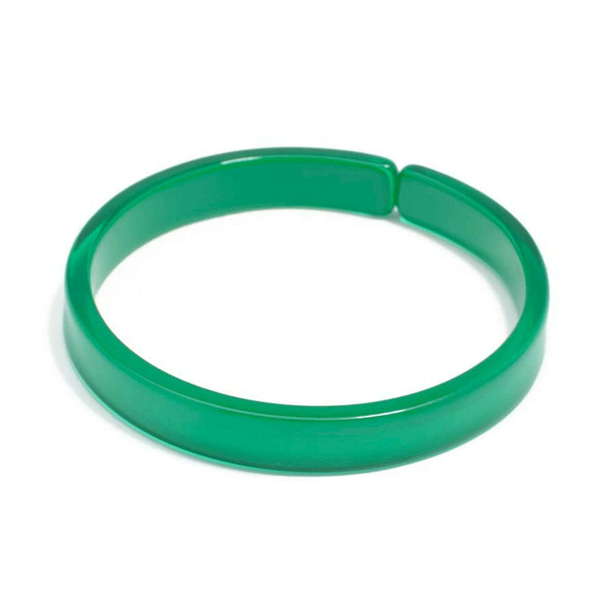Resin Bangle Bracelet - DARK GREEN Medium Width