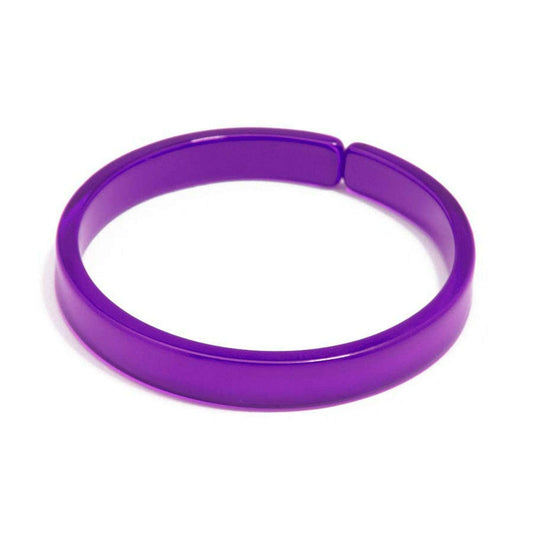 Resin Bangle Bracelet - PURPLE Medium Width
