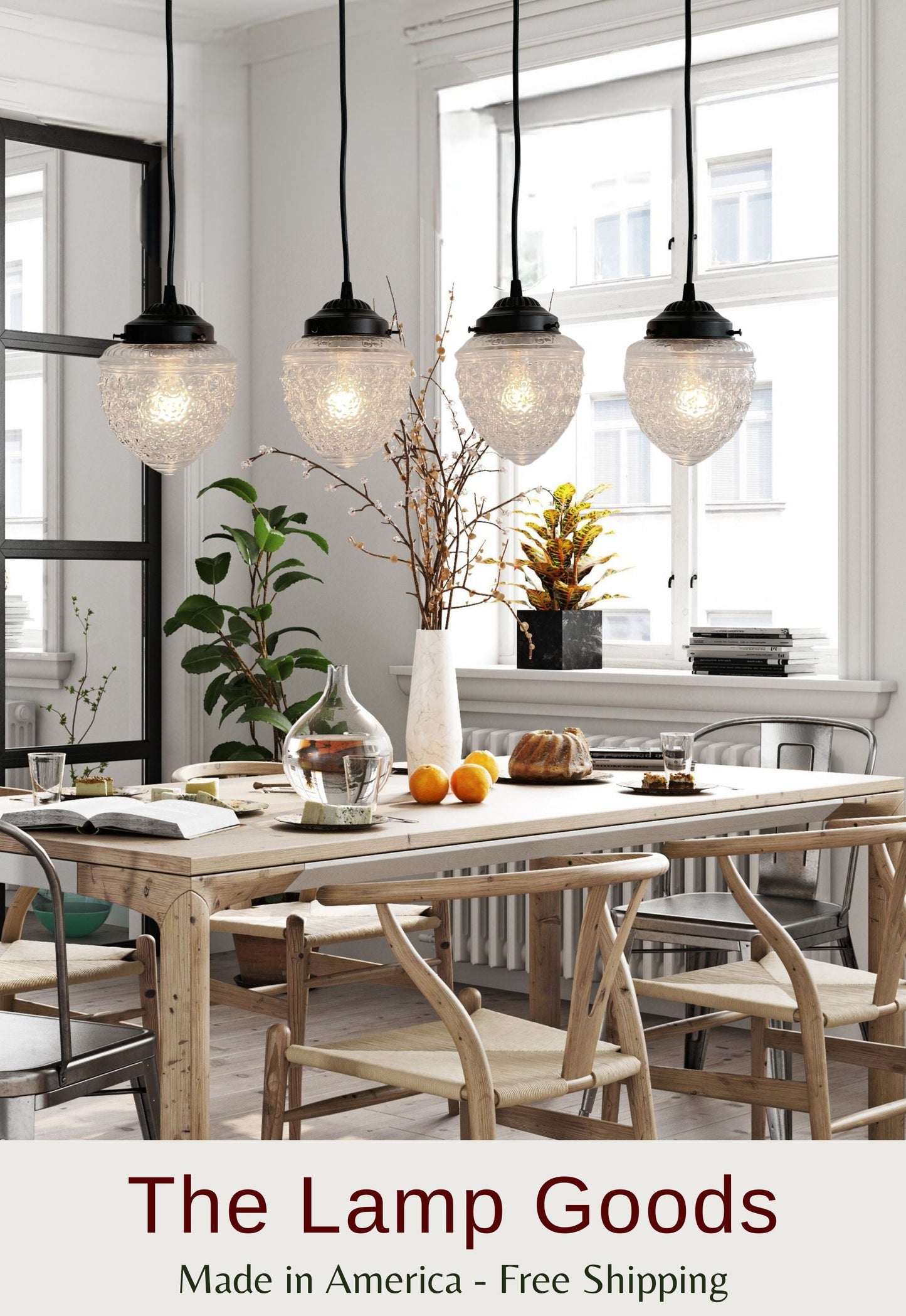 Antique Glass Dining Room Rectangular Pendant Chandelier Ceiling Light