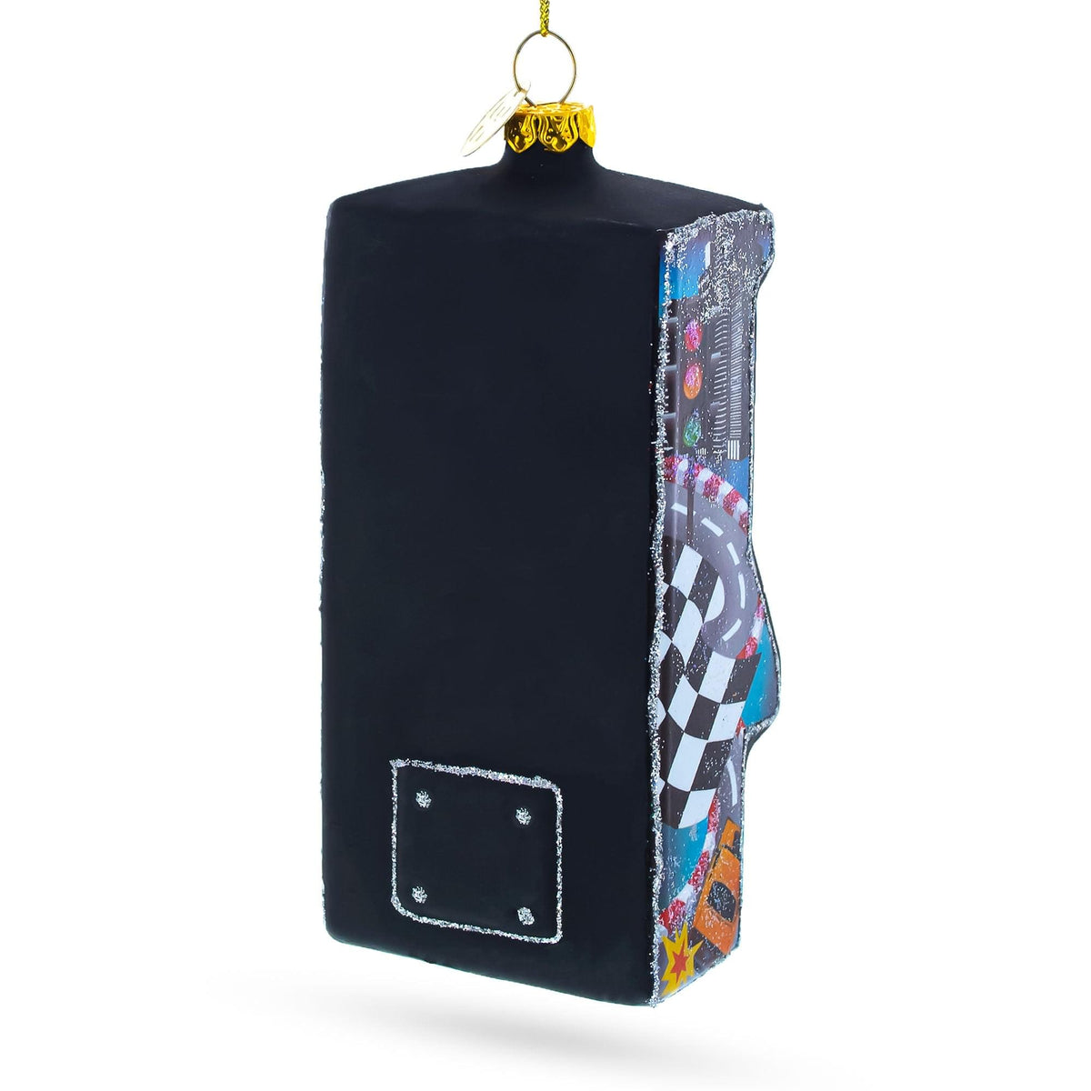 Retro Arcade Machine Glass Christmas Ornament