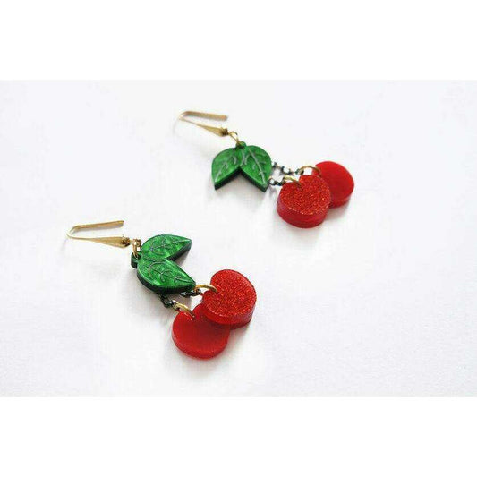 Retro Cherry Statement Earrings by Laliblue