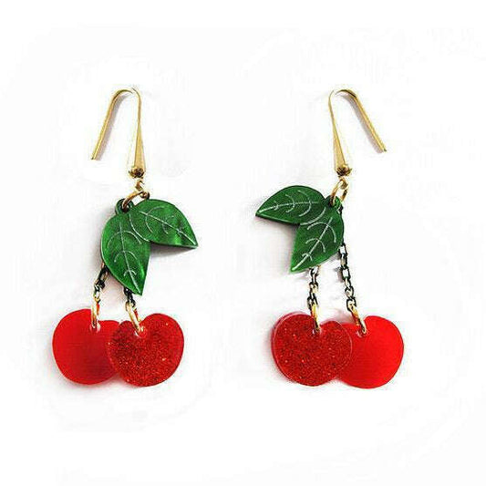 Retro Cherry Statement Earrings by Laliblue