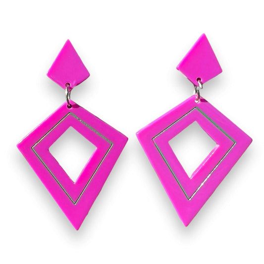 a pair of pink earrings