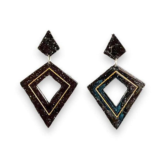 Retro Diamond Dangle Earrings by Lipstick & Chrome