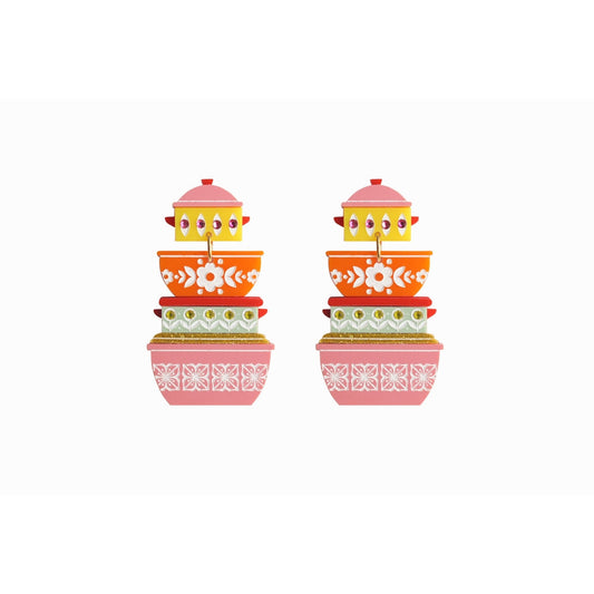 Retro Pyrex Container Earrings by Laliblue – Retro Statement Jewelry Laliblue