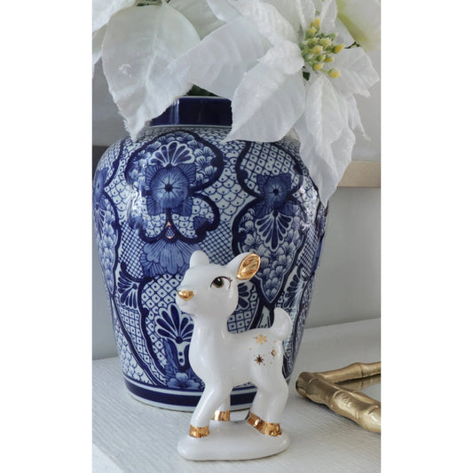 Retro Reindeer Baby in White
