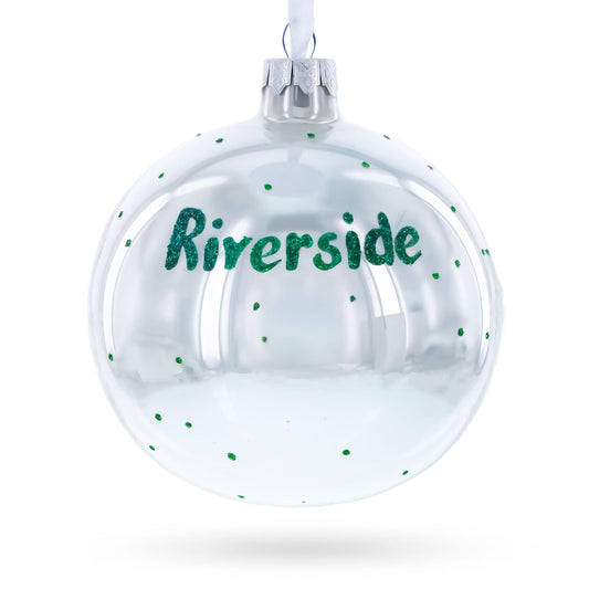 Riverside, California Glass Ball Christmas Ornament 4 Inches