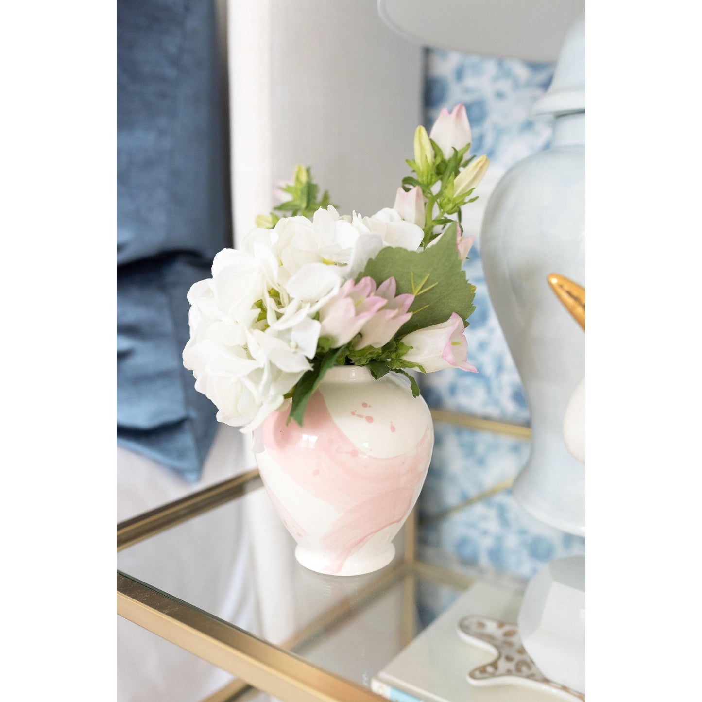 Robin's Egg Brushstroke Ginger Jar