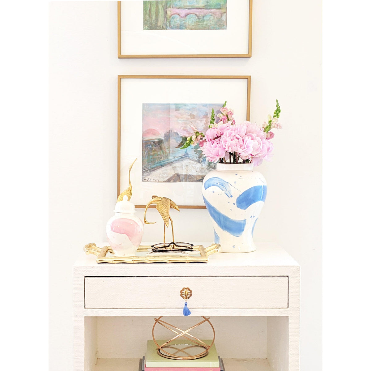 Robin's Egg Brushstroke Ginger Jar