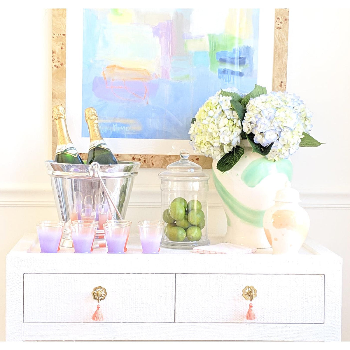 Robin's Egg Brushstroke Ginger Jar