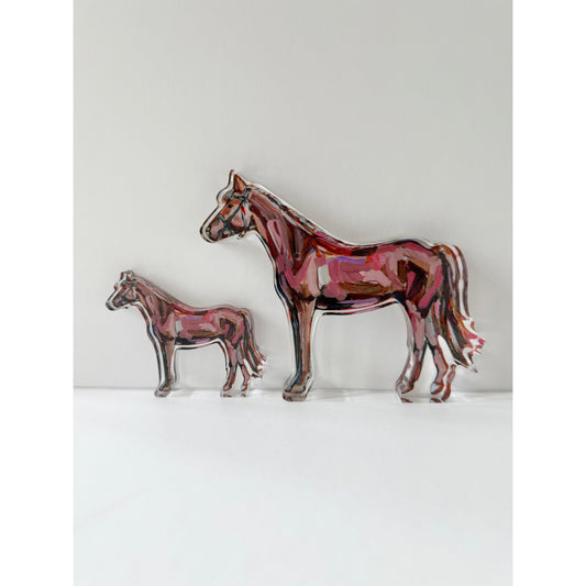 Rose in the Dust Horse Acrylic Tabletop Art