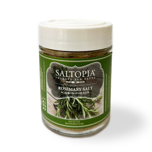 a jar of salt with a white lid