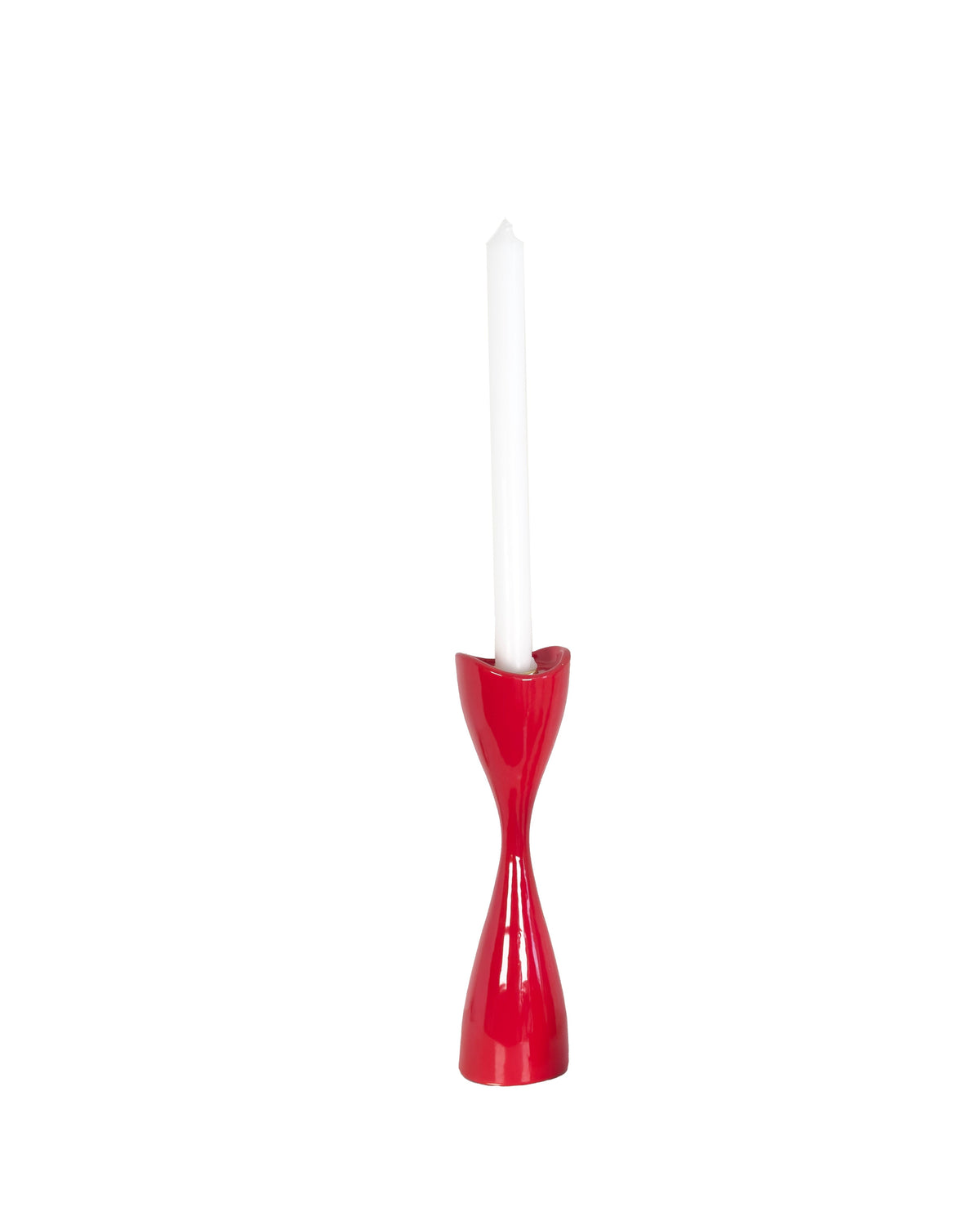 Tulip Candlestick Holders in Ruby Red