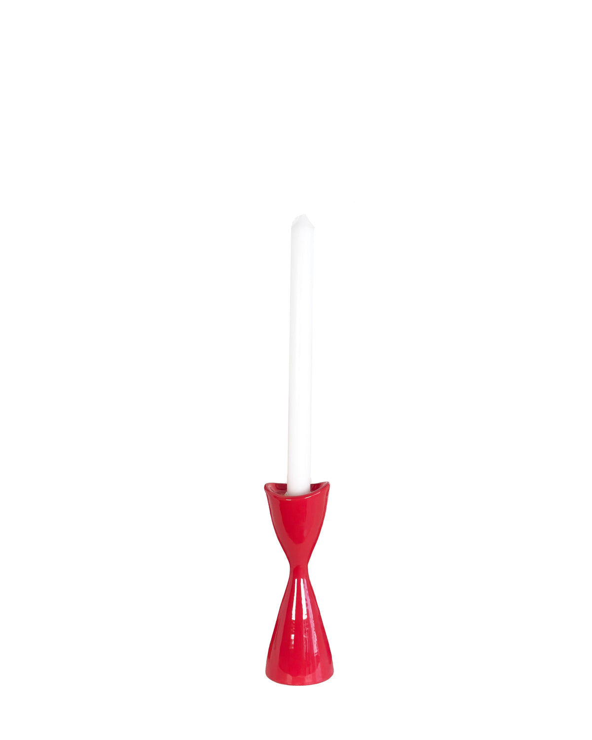 Tulip Candlestick Holders in Ruby Red