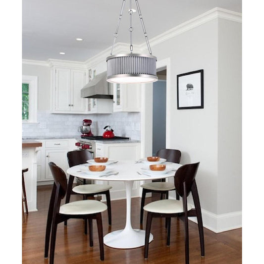 Ruffle 13"W 3-Light Pendant Light Fixture Weathered Zinc and Satin Nickel Finish by Maxim