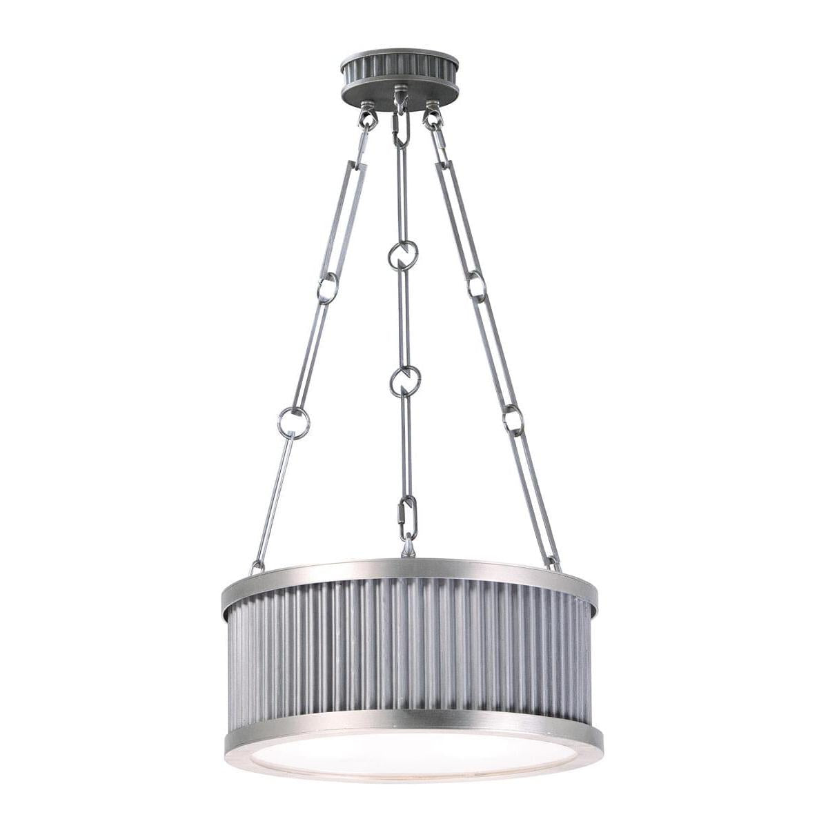 Ruffle 13"W 3-Light Pendant Light Fixture Weathered Zinc and Satin Nickel Finish by Maxim