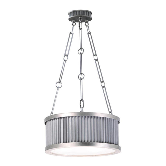 Ruffle 13"W 3-Light Pendant Light Fixture Weathered Zinc and Satin Nickel Finish by Maxim
