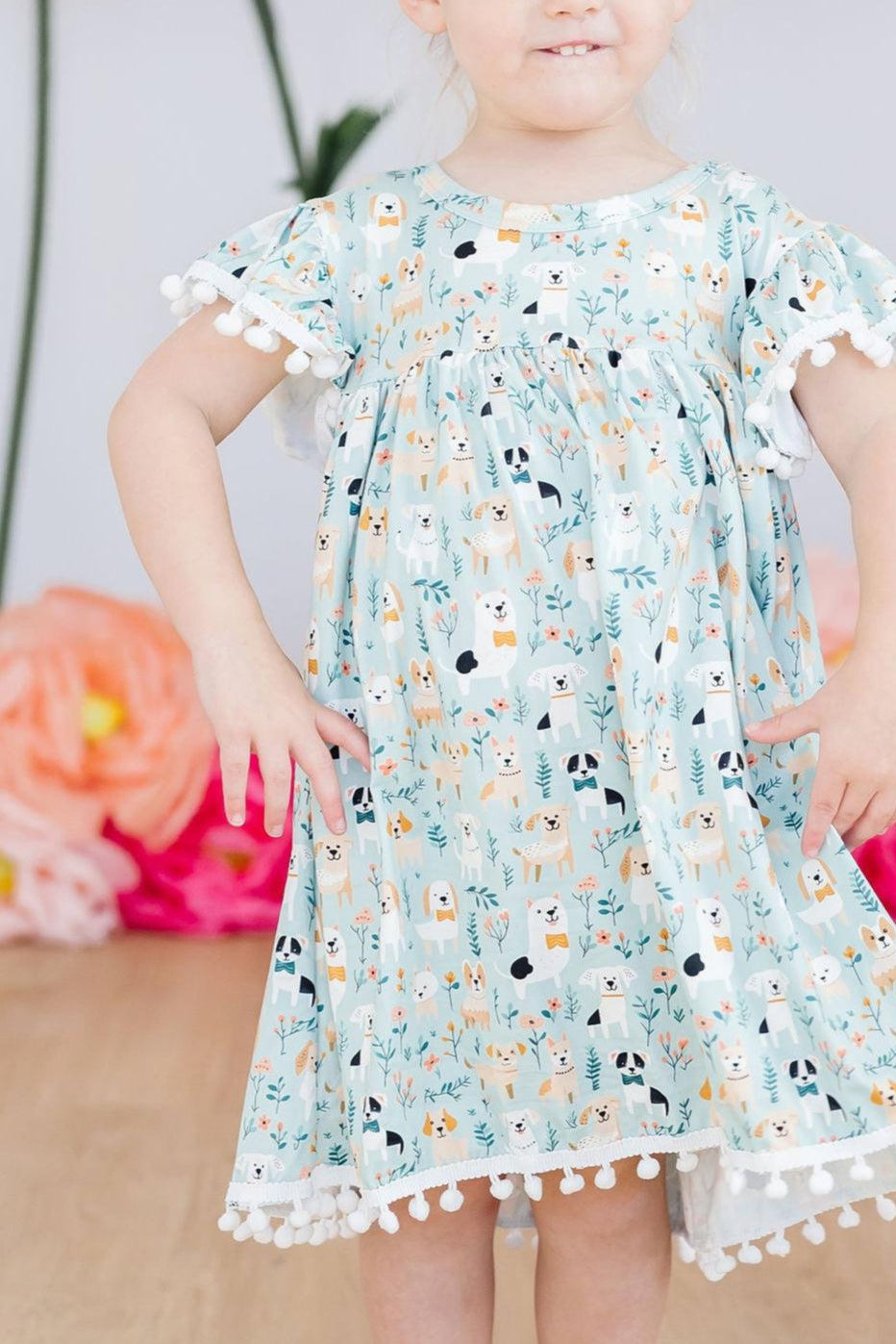 a girl wearing a dress