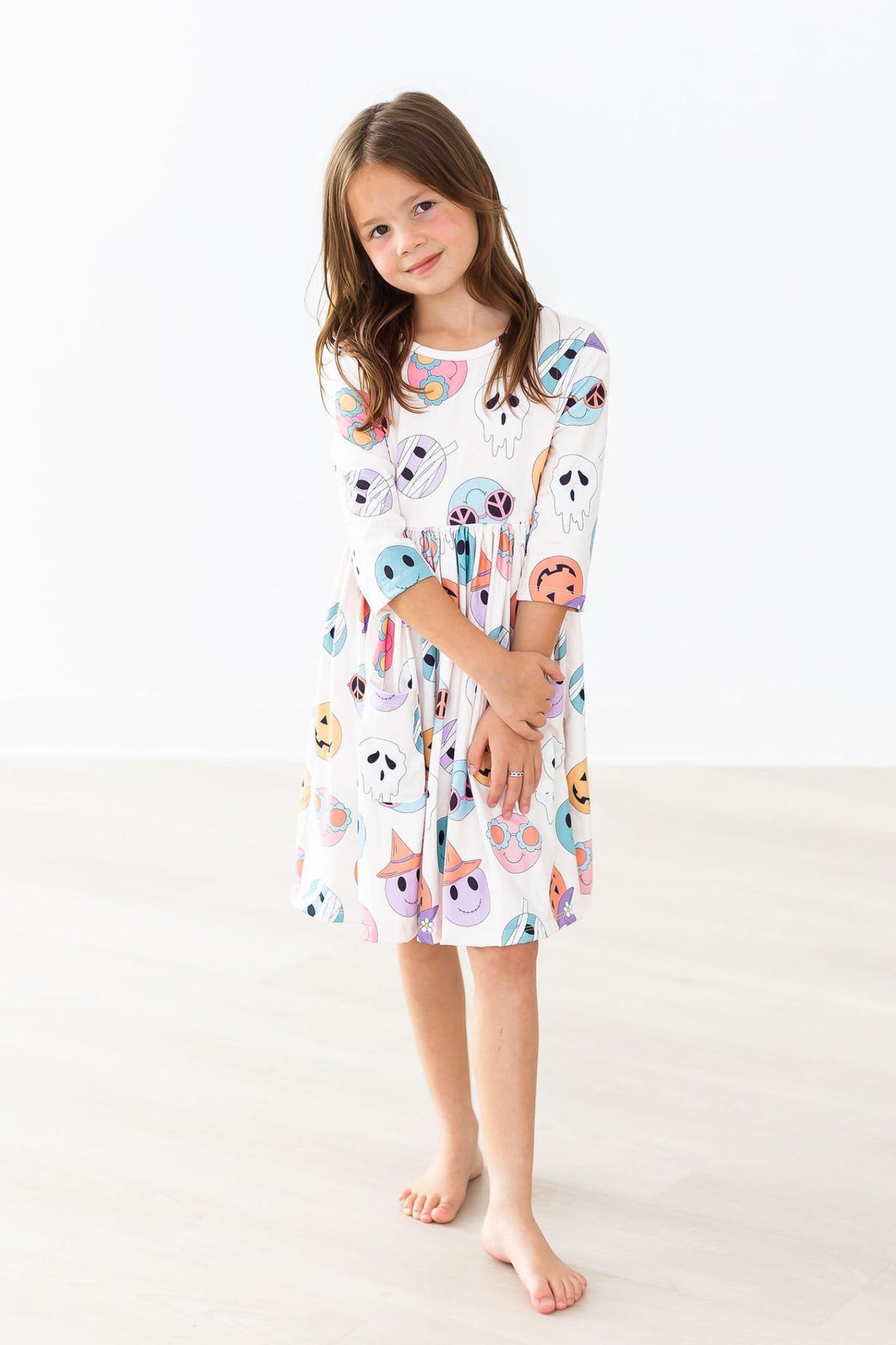 a girl in a dress