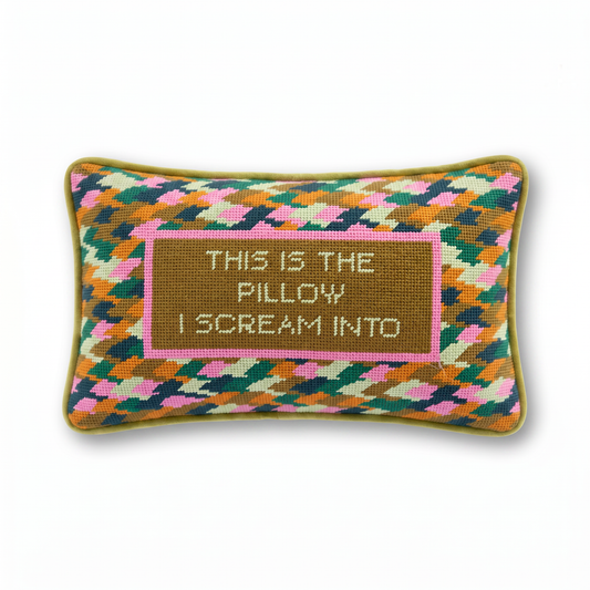Scream Needlepoint Pillow