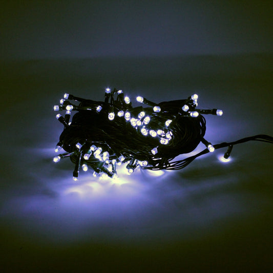 100 LED Green Wire String Light with connector Waterproof - White