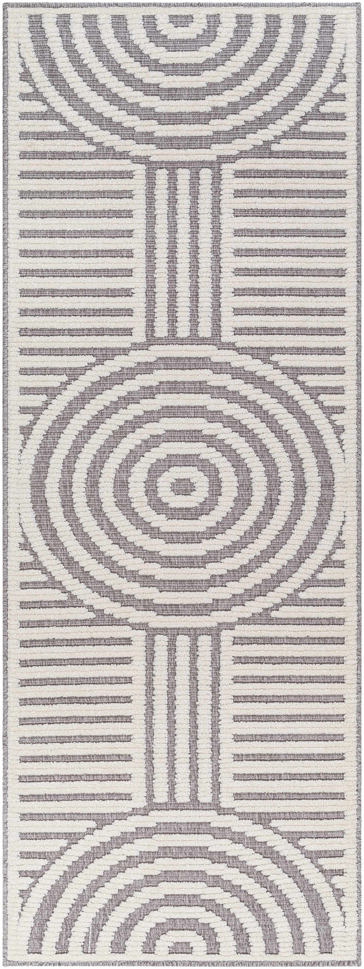 Deron Gray Rainbow Washable Rug