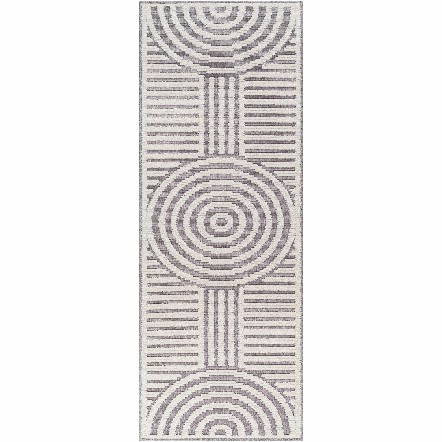 Deron Gray Rainbow Washable Rug
