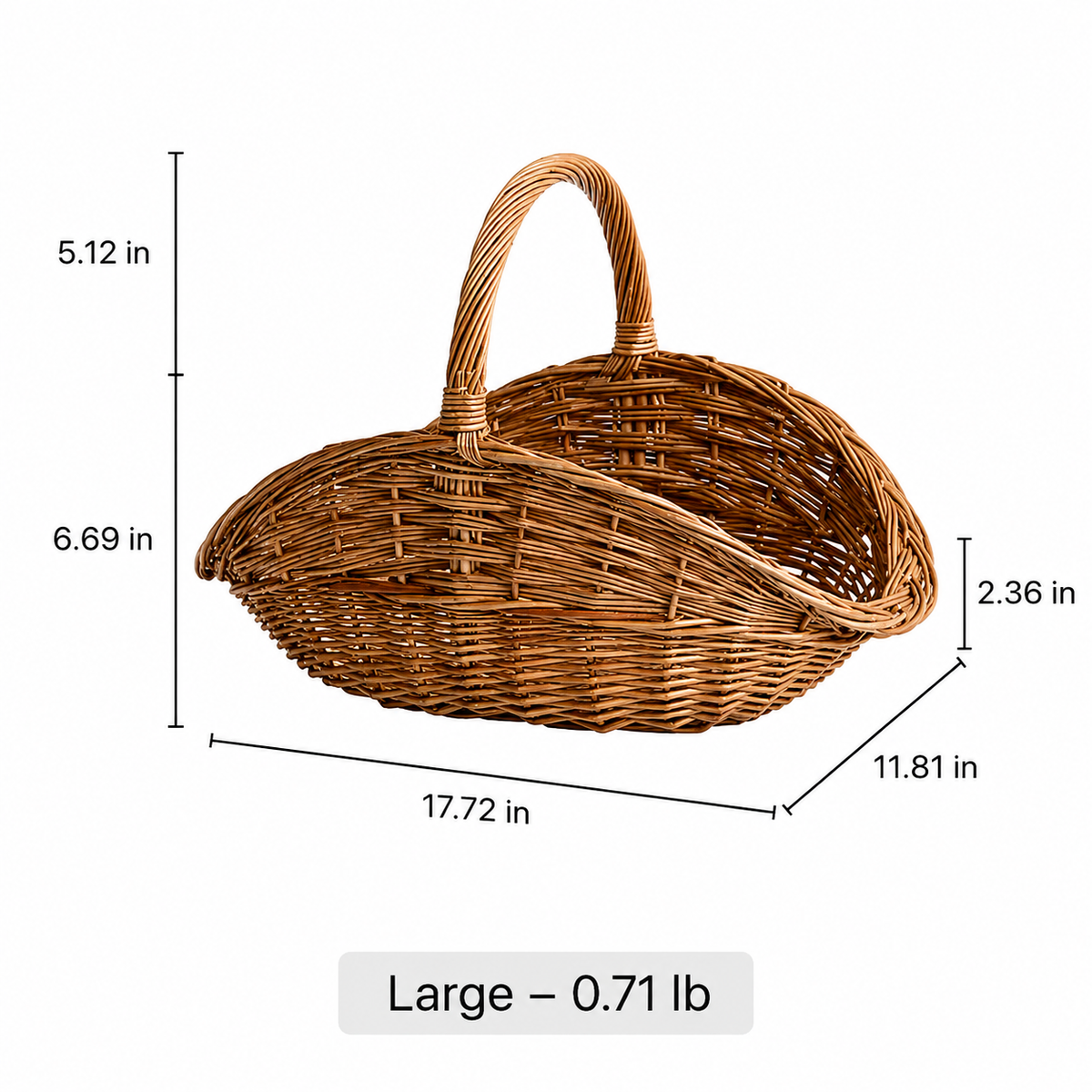 Handled Wicker Harvest Basket