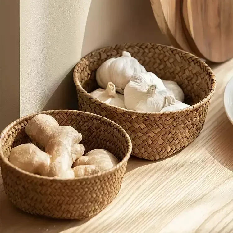 Round Seagrass Catchall Basket