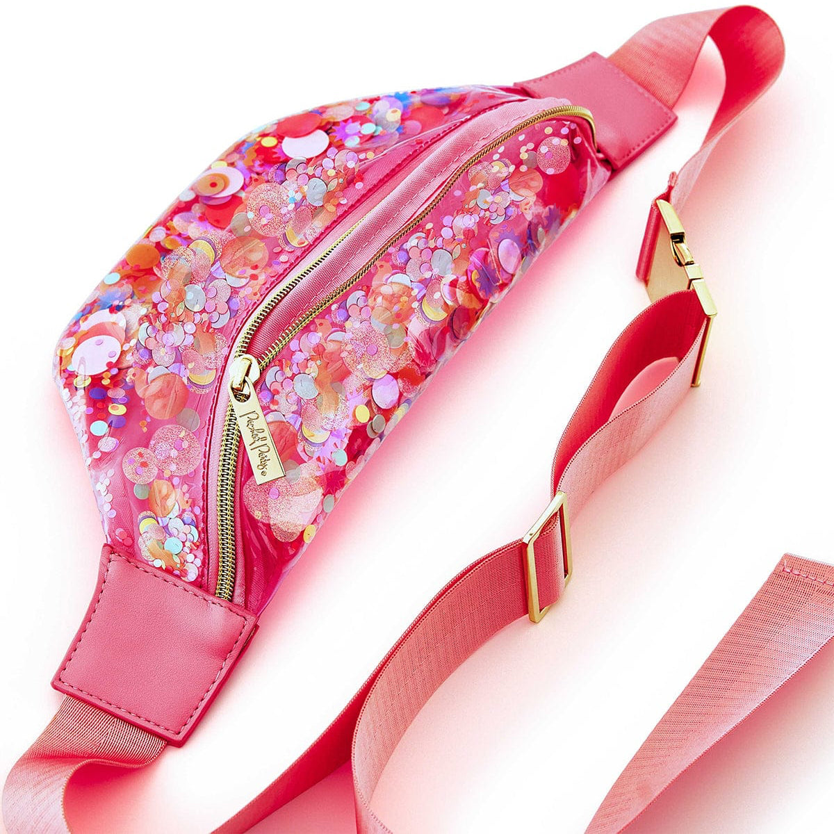 Pink Confetti Clear Belt Bag