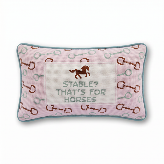 Stable Needlepoint Pillow