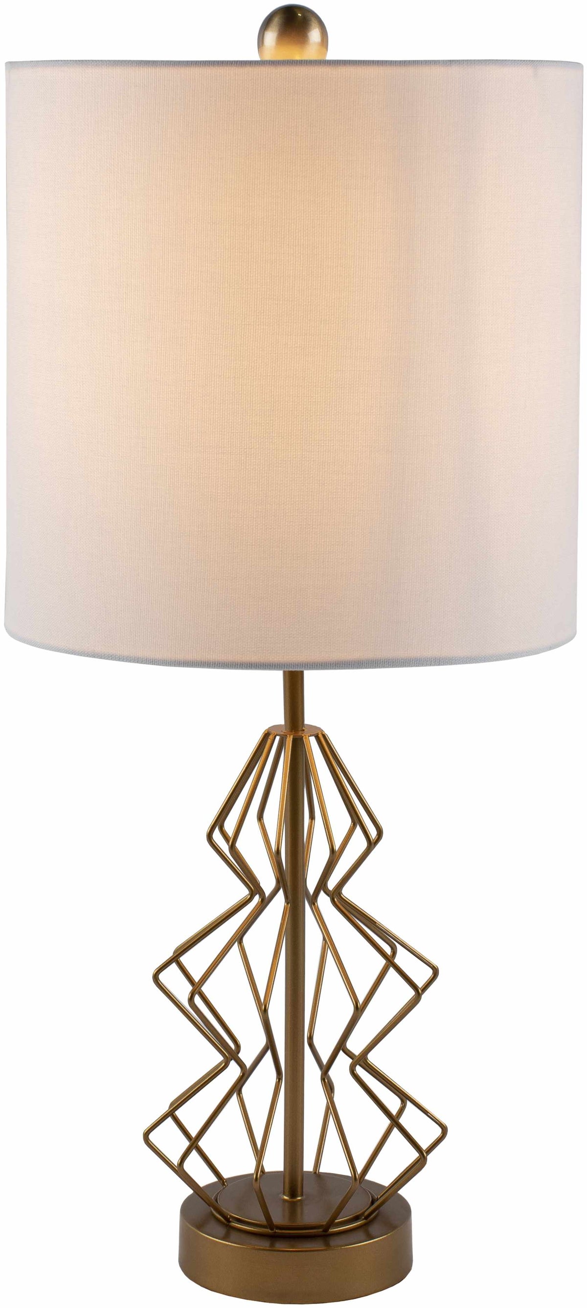 a lamp with a white shade