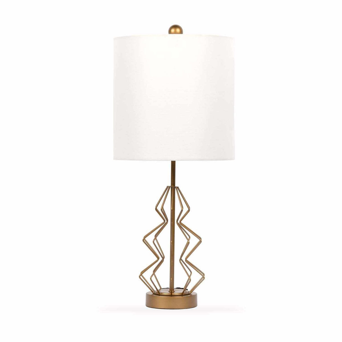 a lamp with a white shade