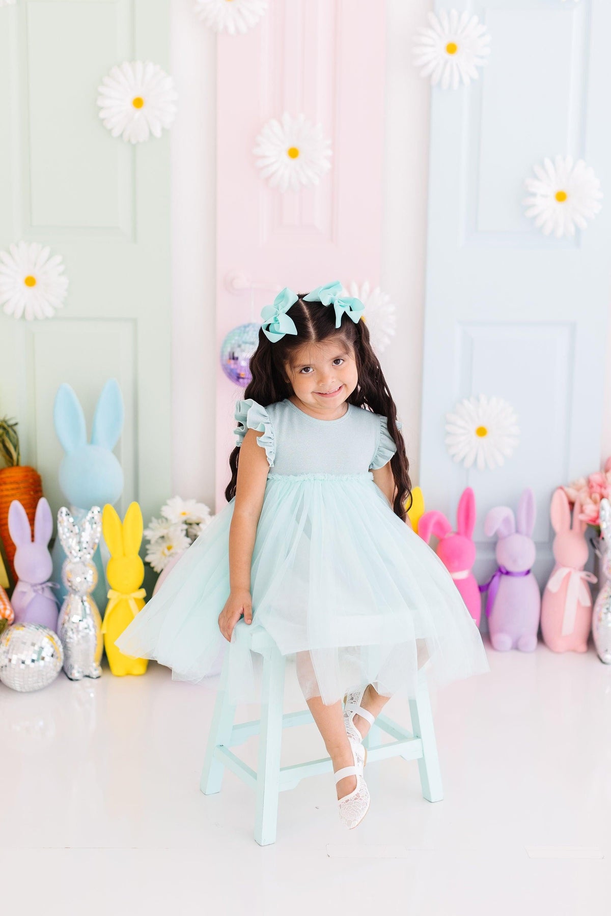 a girl in a dress