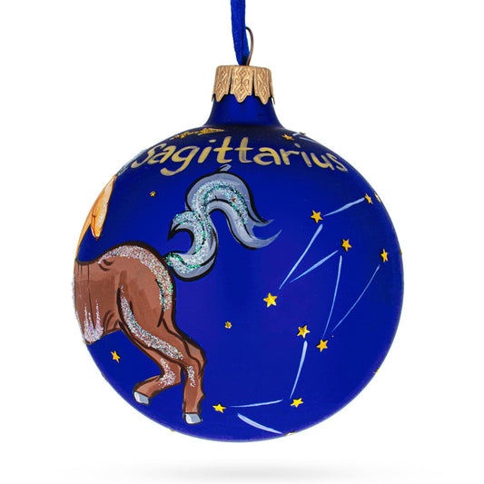 Sagittarius Zodiac Horoscope Sign Glass Ball Christmas Ornament 3.25 Inches