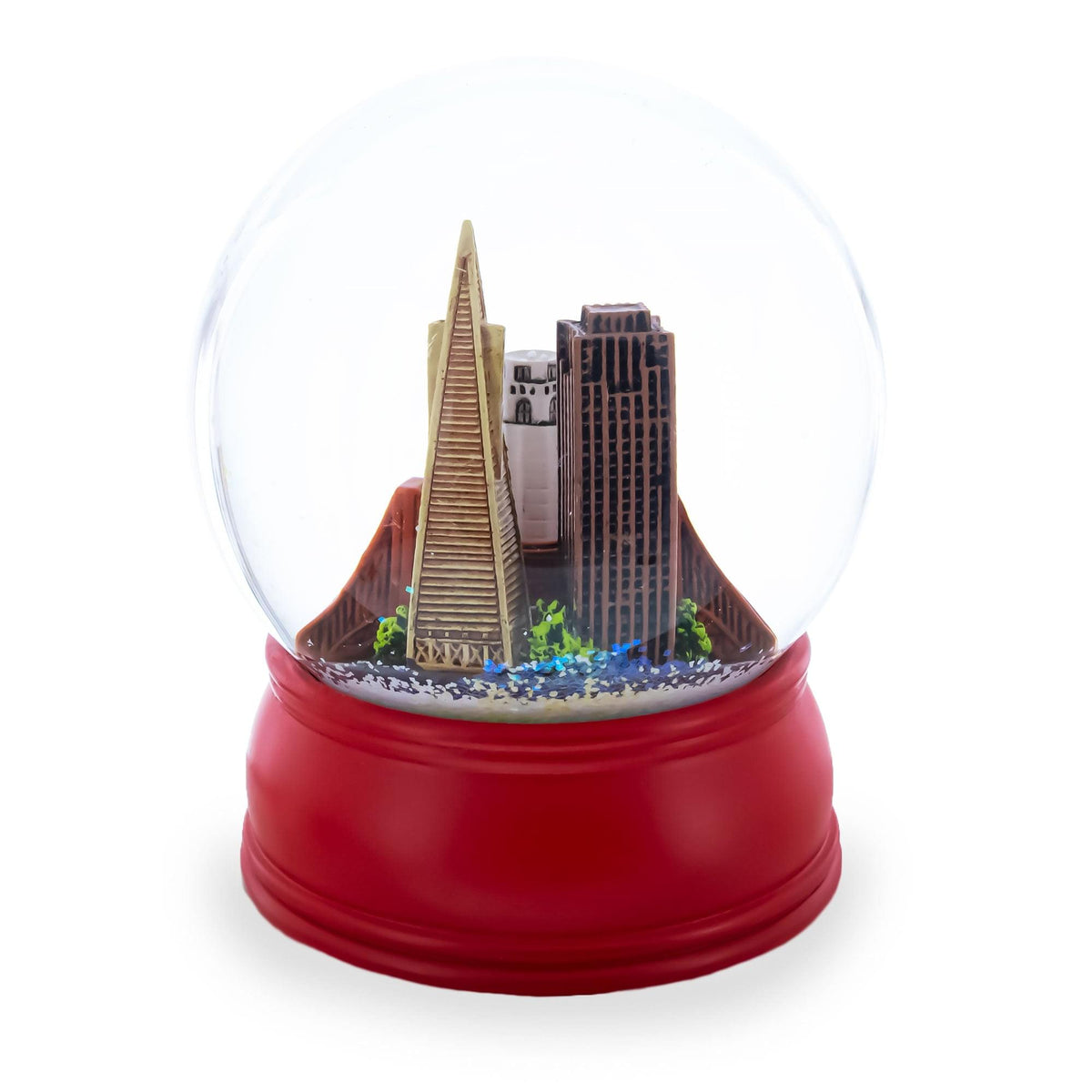 San Francisco Skyline with Iconic Landmarks Glass Water Snow Globe