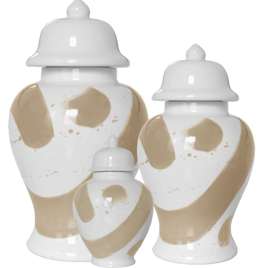 Sand Brushstroke Ginger Jars