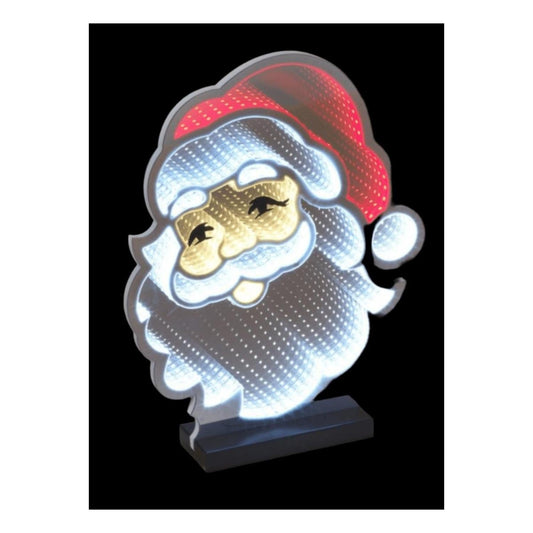 a lit up santa claus statue