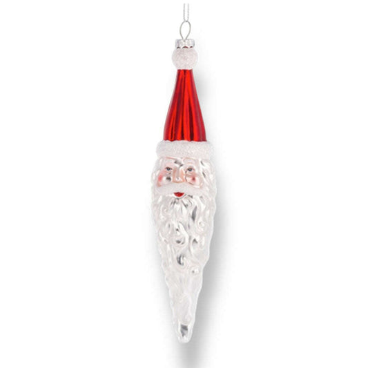 a white and red santa claus ornament
