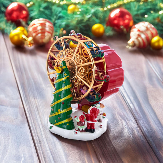 a christmas tree and a ferris wheel