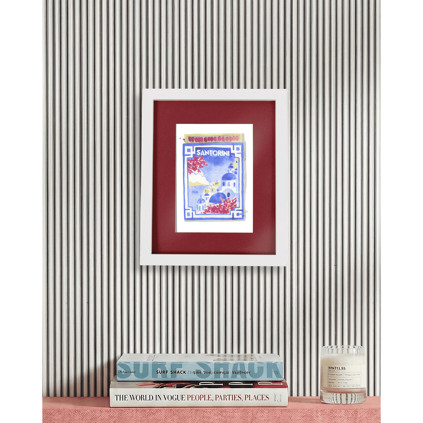 Santorini Matchbook Art Print