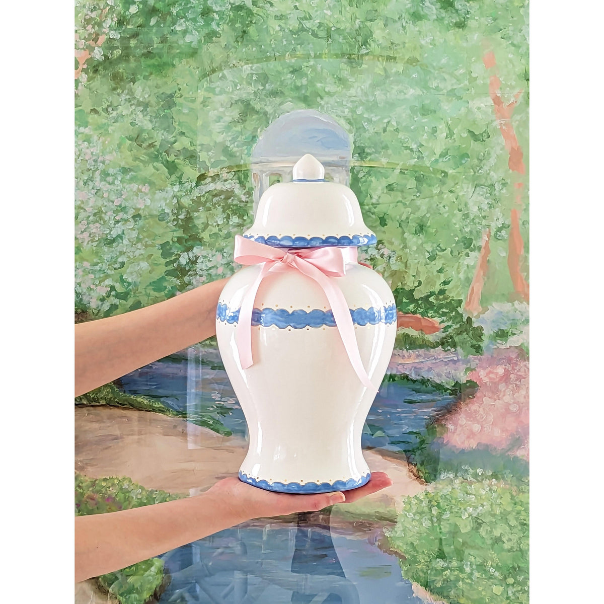 Scallop Ginger Jars in French Blue