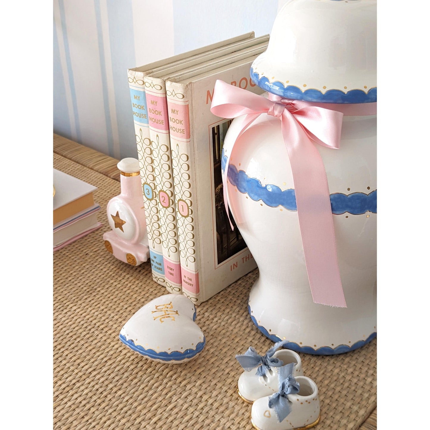 Scallop Ginger Jars in French Blue